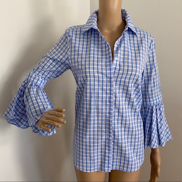 BNWOT H&M Bell Sleeve Button Down Blouse - Picture 2 of 10